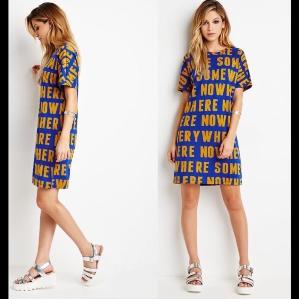 NWOT SMALL Forever 21 block letter dress